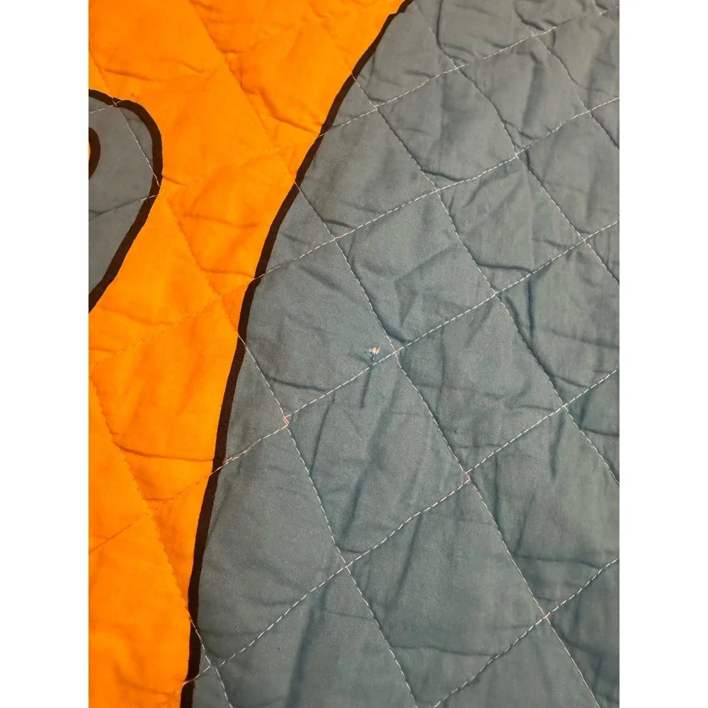 The Big Comfy Couch Quilted Clock Blanket Rug Stretch Vintage 90s PBS Super Rare